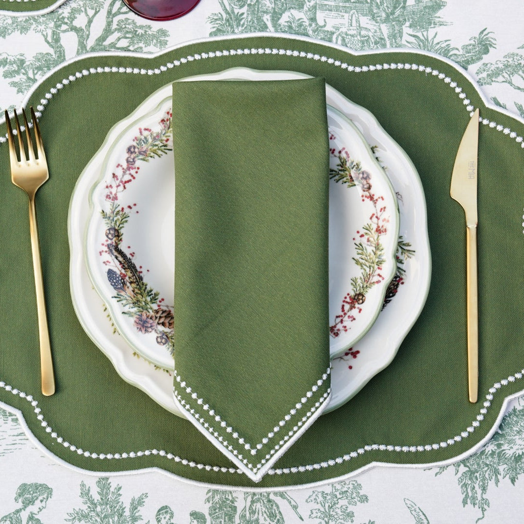 Mireli Green Cotton Placemat & Napkin Set