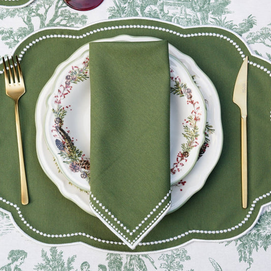 Mireli Green Cotton Placemat & Napkin Set
