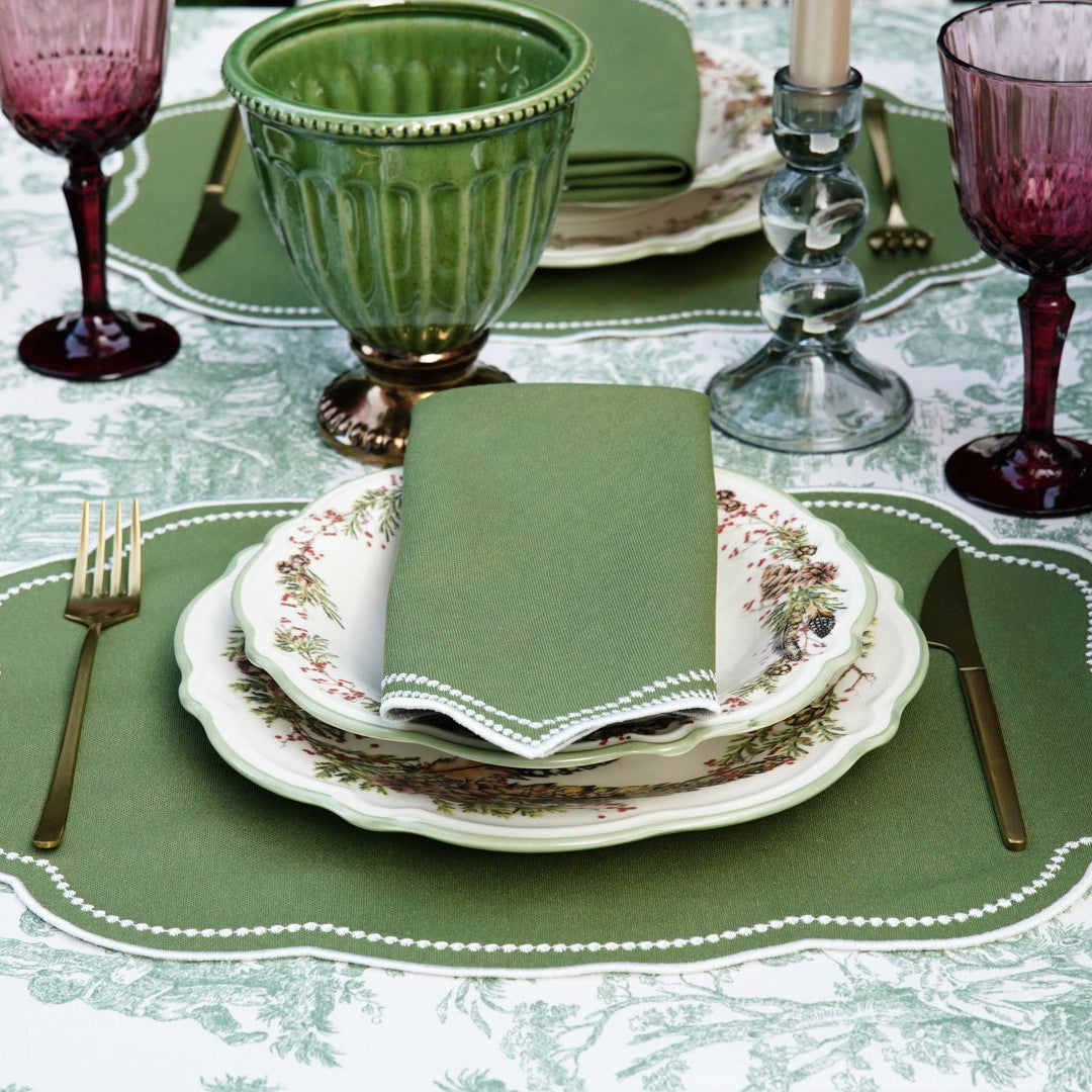 Mireli Green Cotton Placemat & Napkin Set
