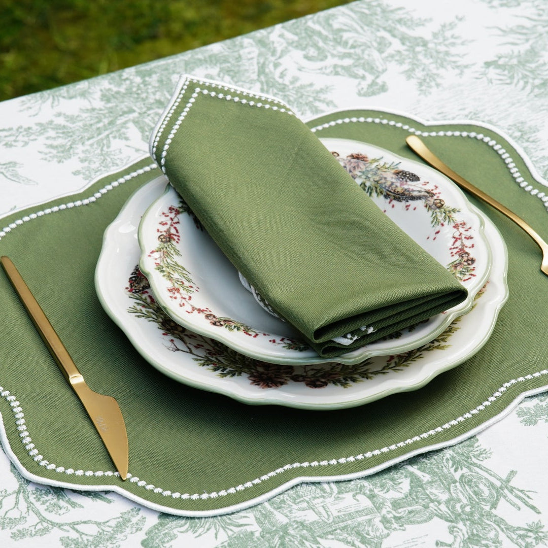 Mireli Green Cotton Placemat & Napkin Set