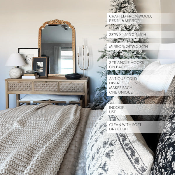 Vintage Inspired Gold Mirror