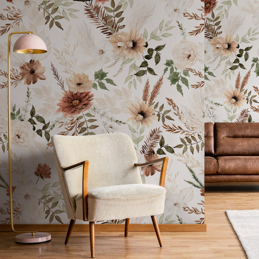Ana (White) Wallpaper - 6 FT H X 22 FT W