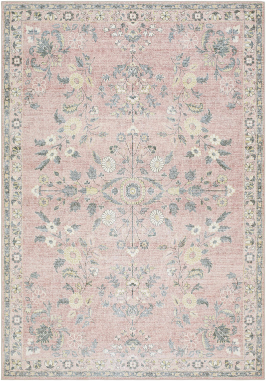Meyly Pink Washable Area Rug