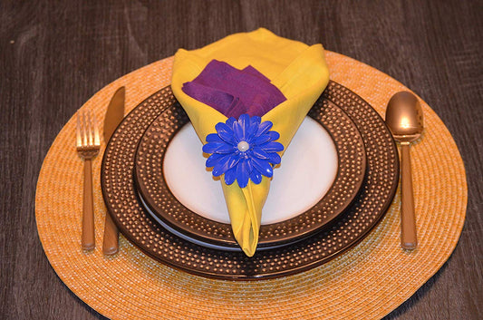 Blue Floral Napkin Rings