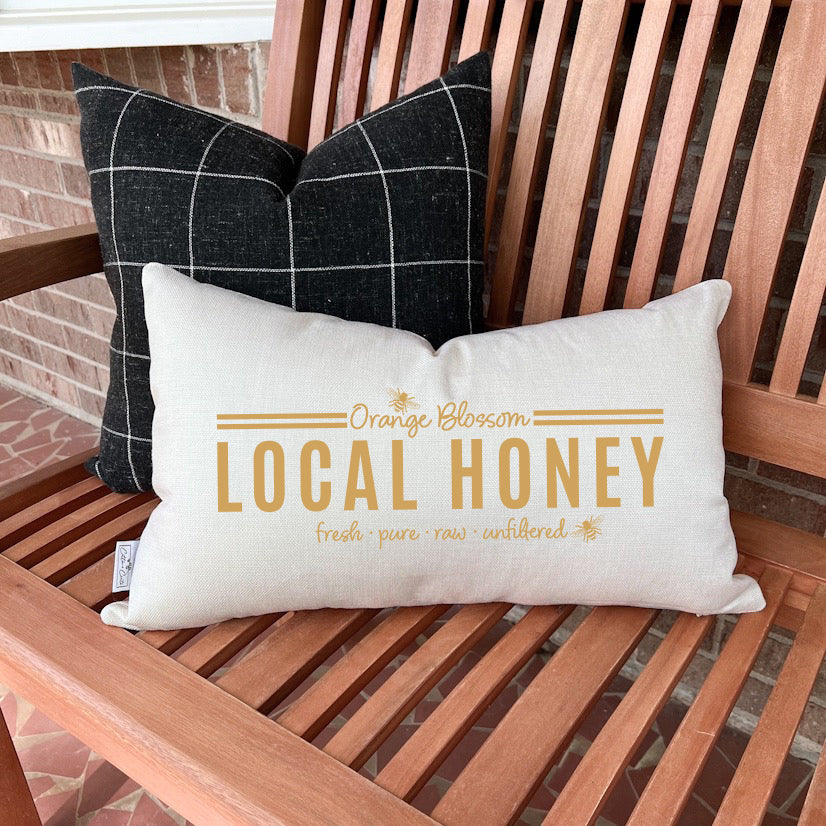 Orange Blossom Honey Summer Pillow Cover