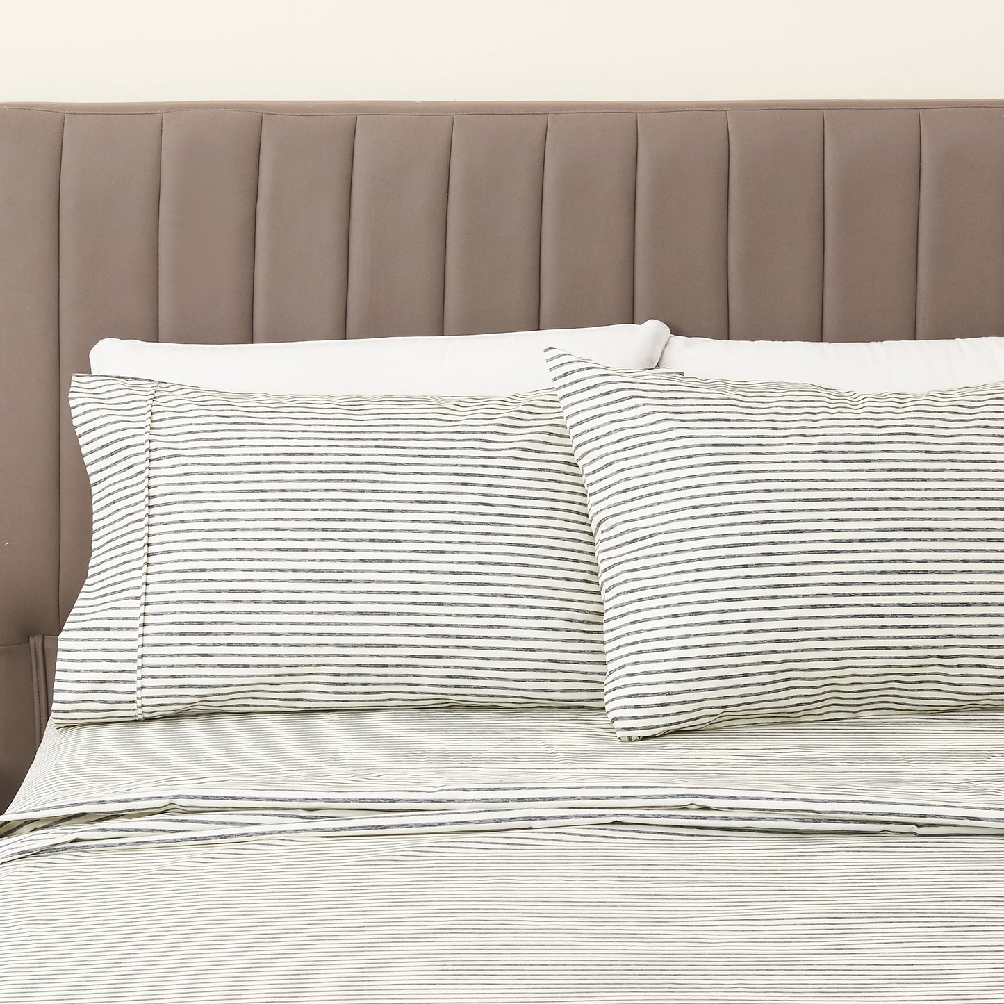 Evette Collection Striped Microfiber Sheet Set