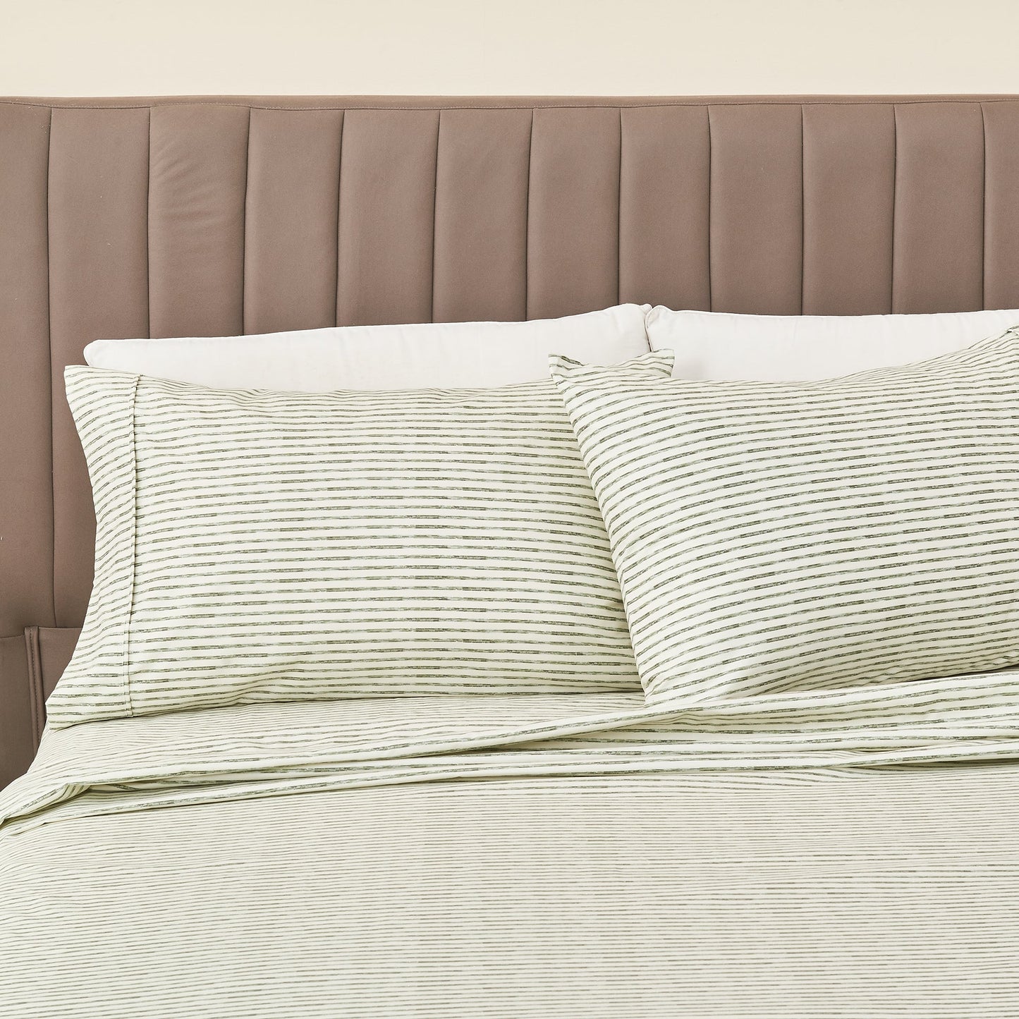 Evette Collection Striped Microfiber Sheet Set