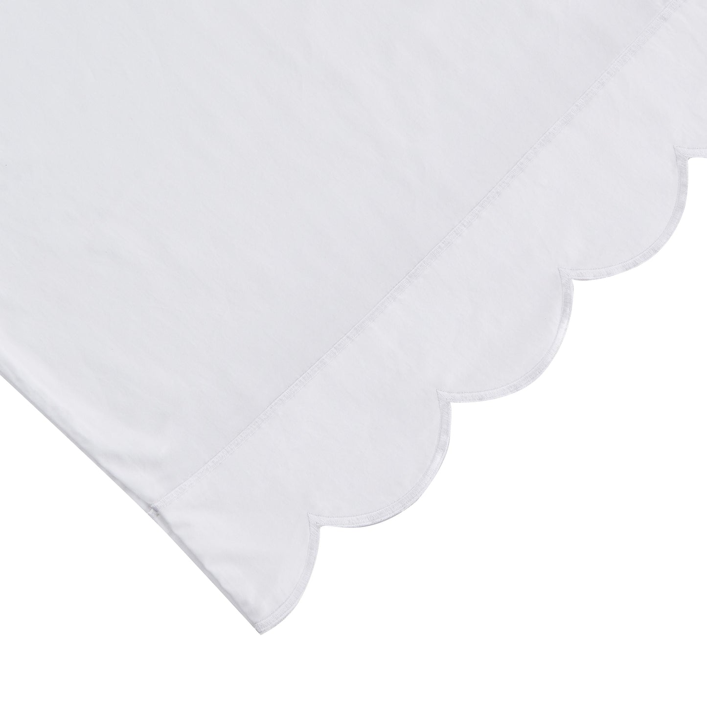Scallop Frame Embroidered Cotton Sheet Set