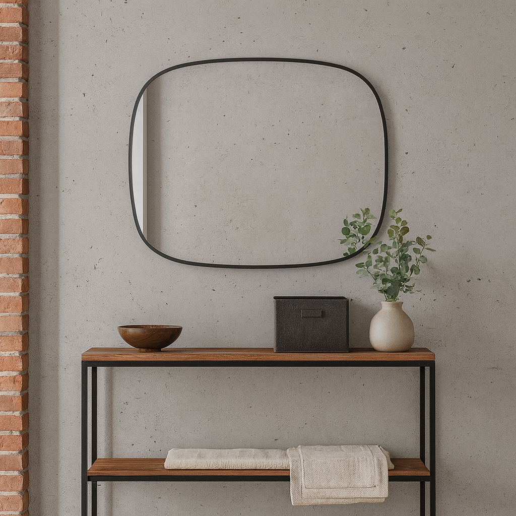 Modern Matte Black Frame Wall Mirror