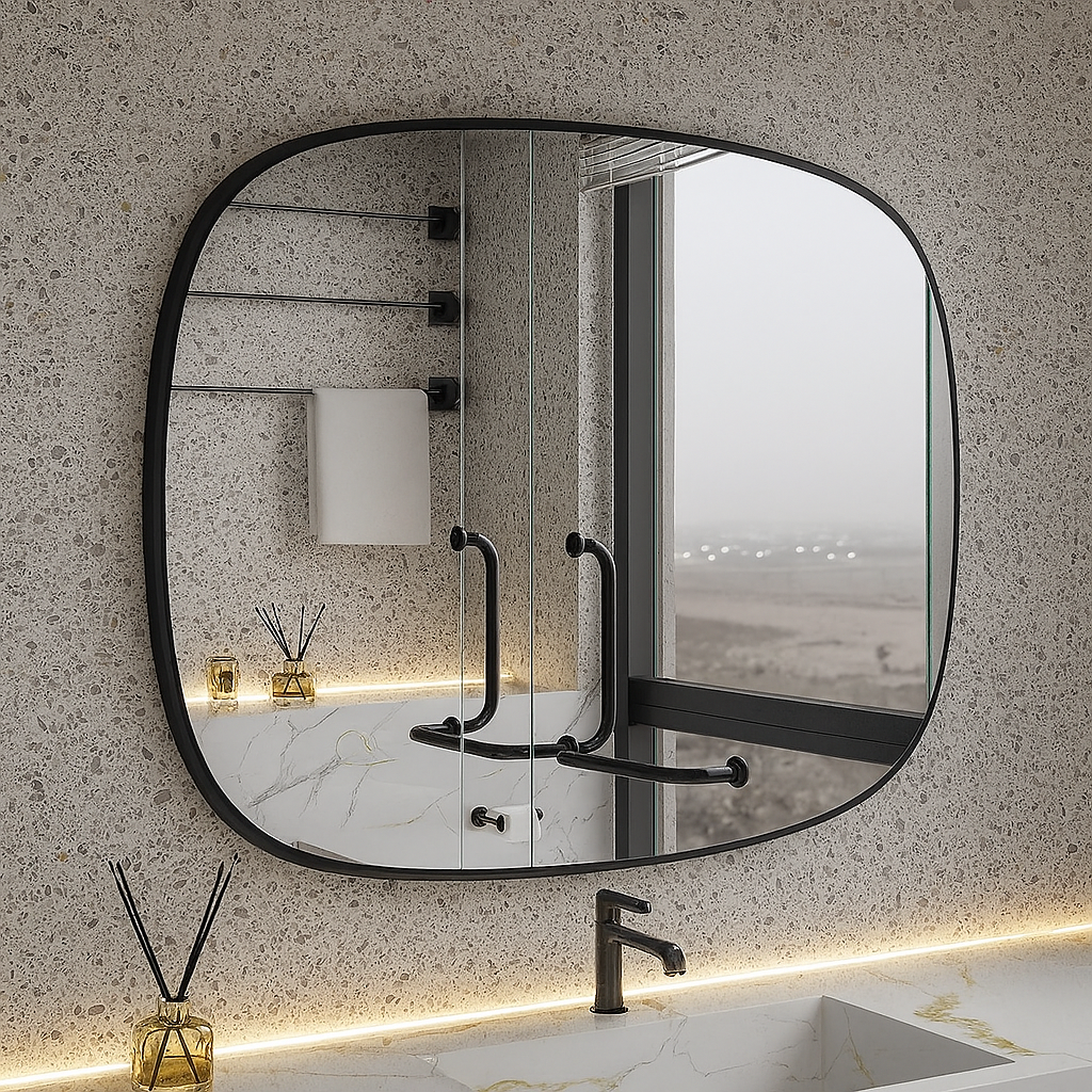 Modern Matte Black Frame Wall Mirror
