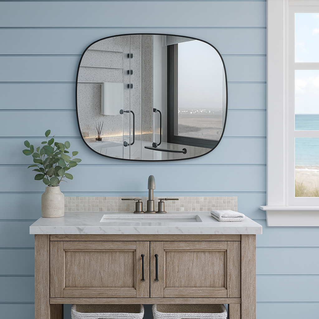 Modern Matte Black Frame Wall Mirror