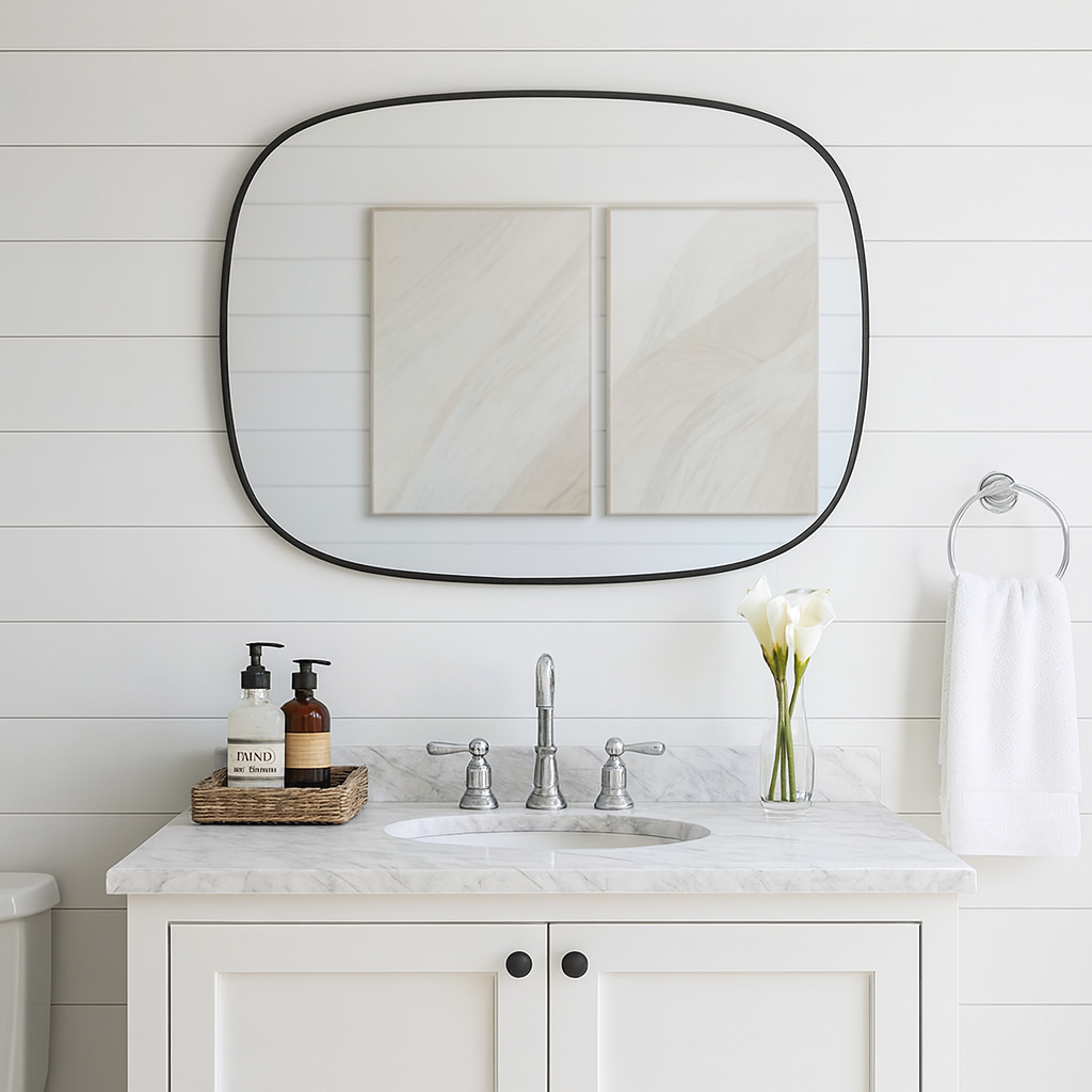 Modern Matte Black Frame Wall Mirror