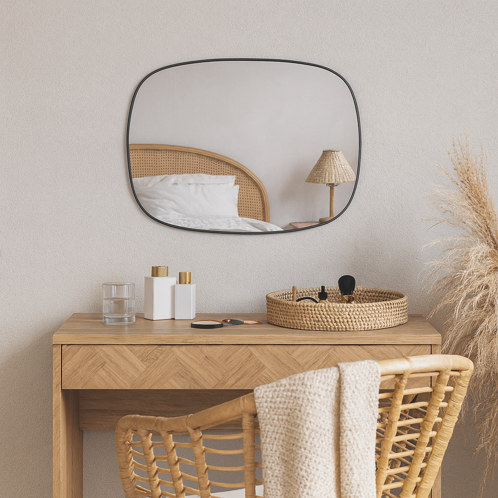 Modern Matte Black Frame Wall Mirror