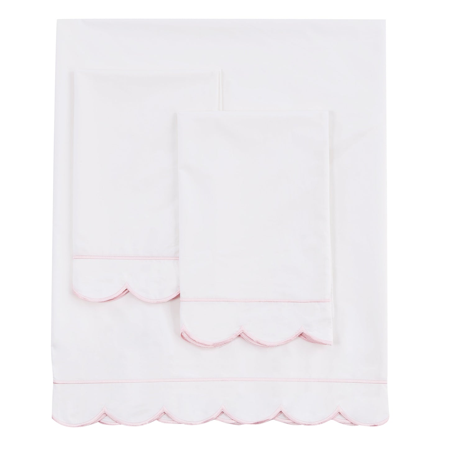 Scallop Frame Embroidered Cotton Sheet Set