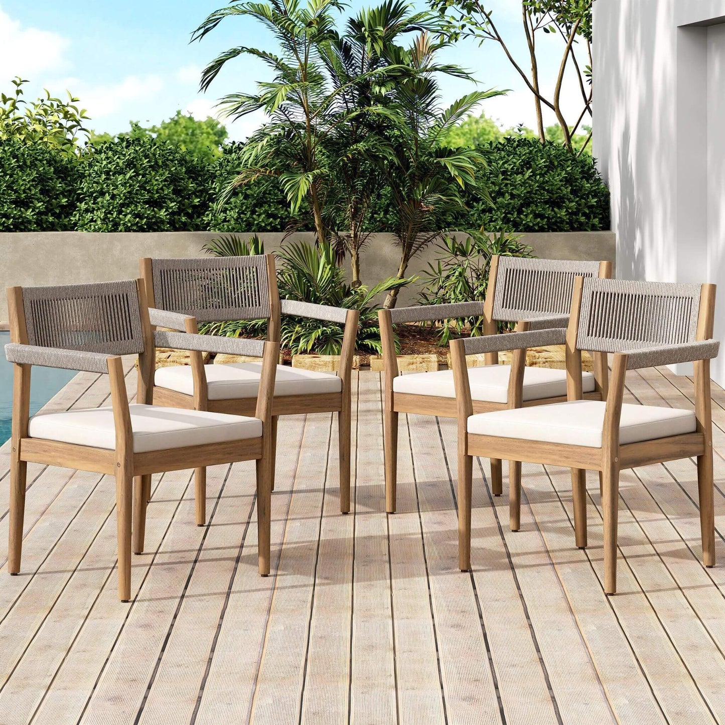 Alora Outdoor Acacia Wood Patio Furniture Set