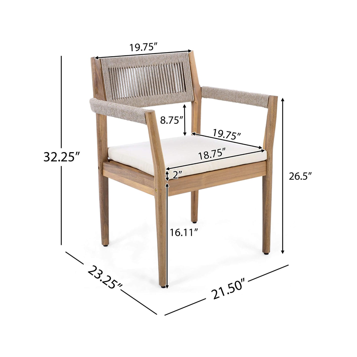 Alora Outdoor Acacia Wood Patio Furniture Set