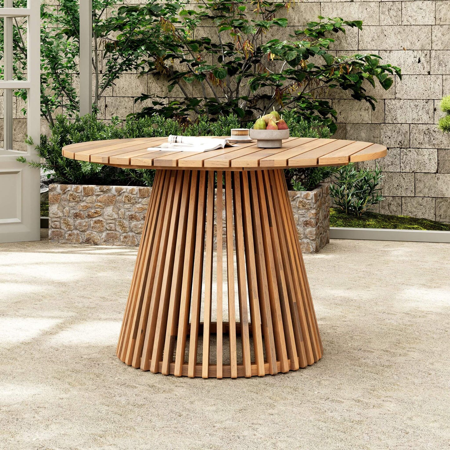 Alora Outdoor Acacia Wood Patio Furniture Set