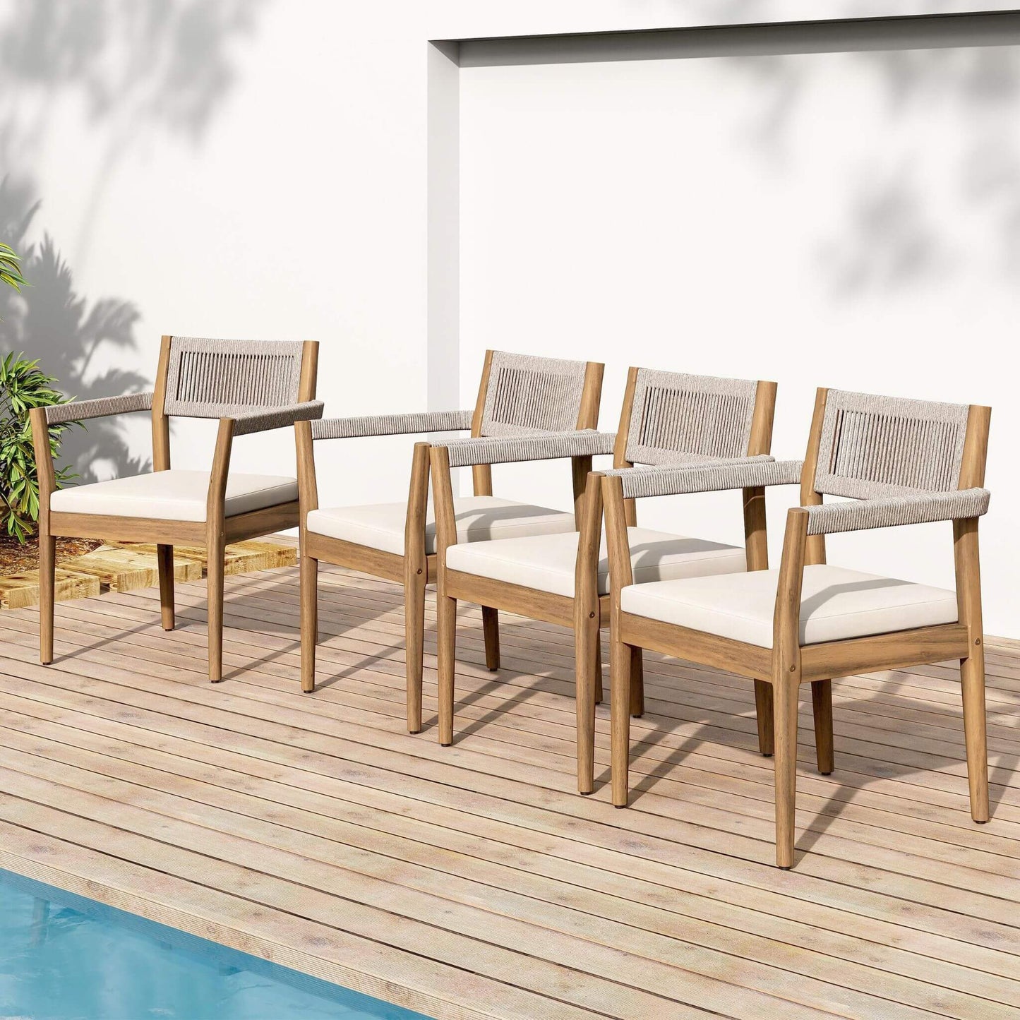 Alora Outdoor Acacia Wood Patio Furniture Set