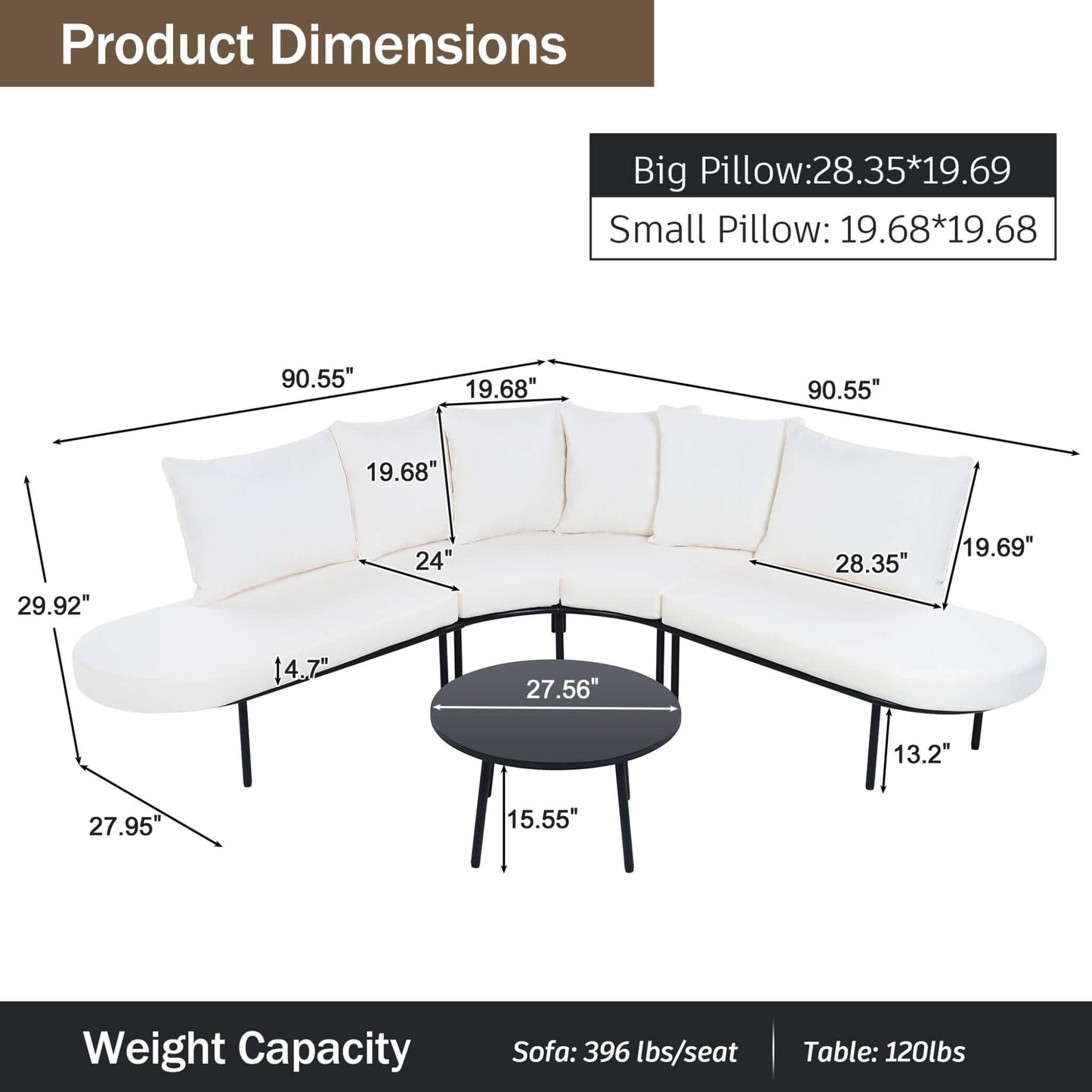 Alora Premium Half-Moon All-Weather Outdoor Furniture Set