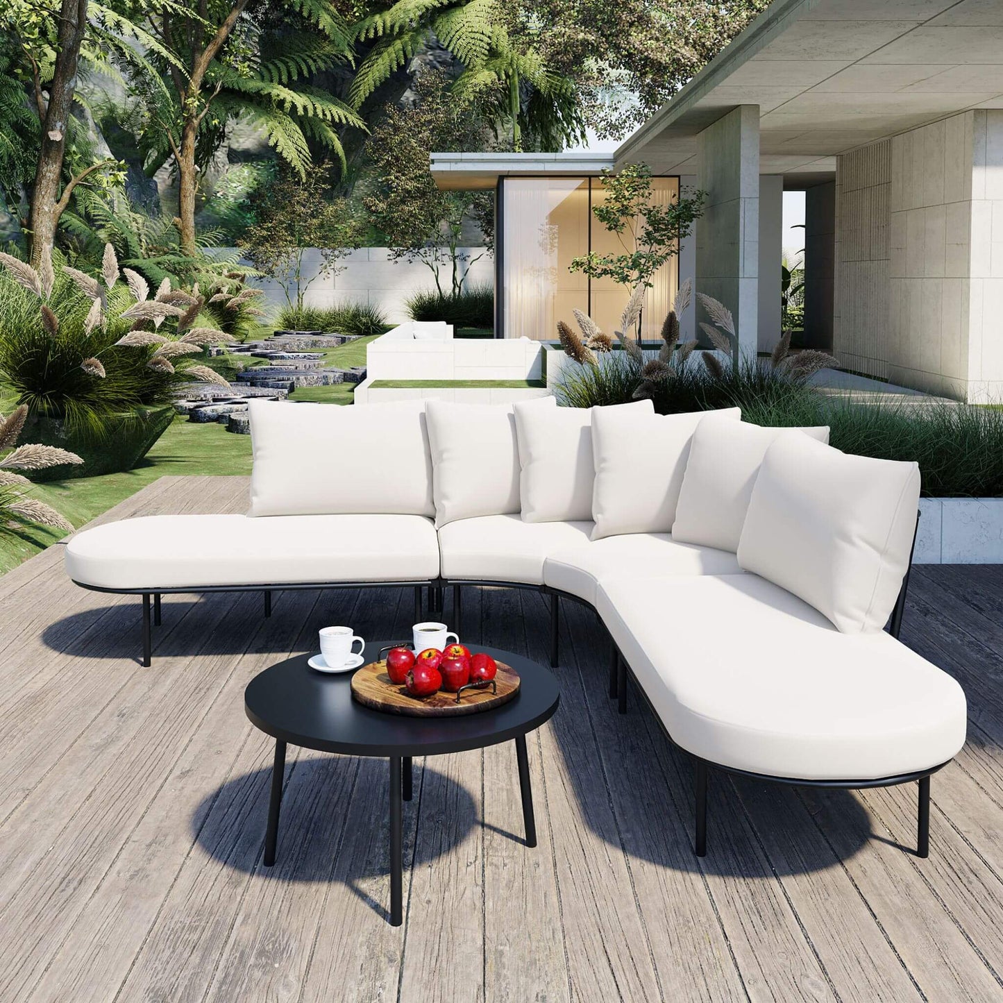 Alora Premium Half-Moon All-Weather Outdoor Furniture Set