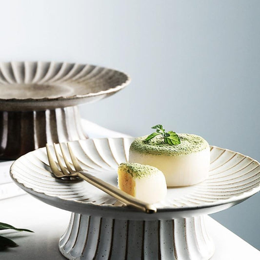 Fluted Ceramic Cake Stand
