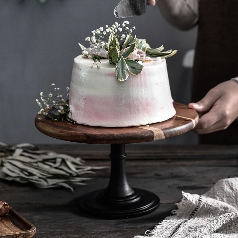 Tallia European Wooden Cake Tray