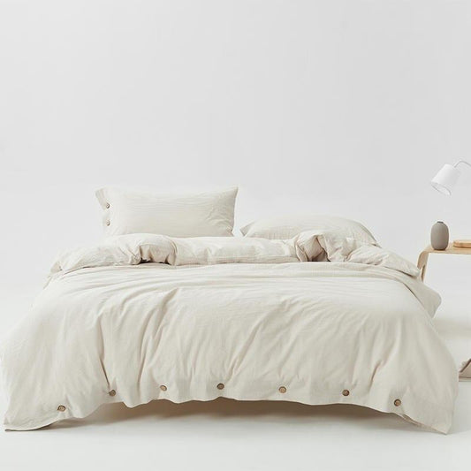 Olivia Stripe Ultra-Soft Duvet Cover Set 100% Washed Cotton