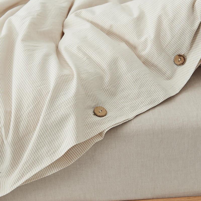 Olivia Stripe Ultra-Soft Duvet Cover Set 100% Washed Cotton