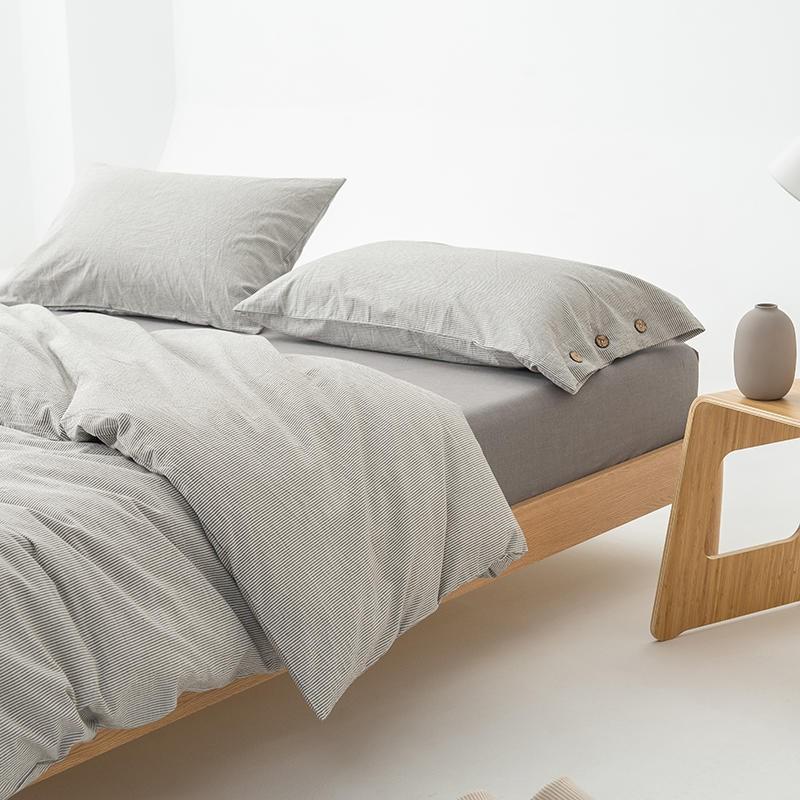 Olivia Stripe Ultra-Soft Duvet Cover Set 100% Washed Cotton