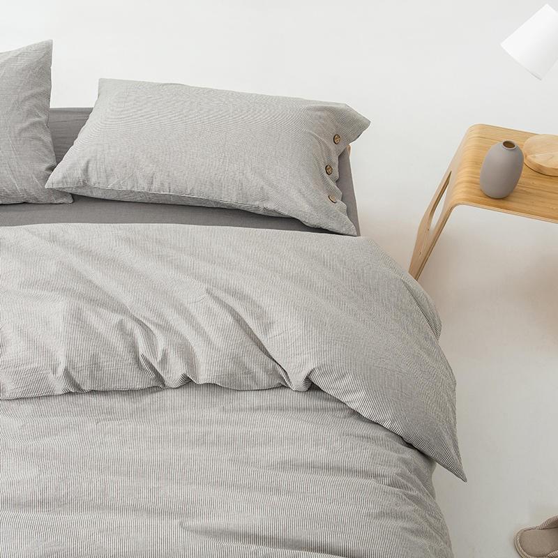 Olivia Stripe Ultra-Soft Duvet Cover Set 100% Washed Cotton