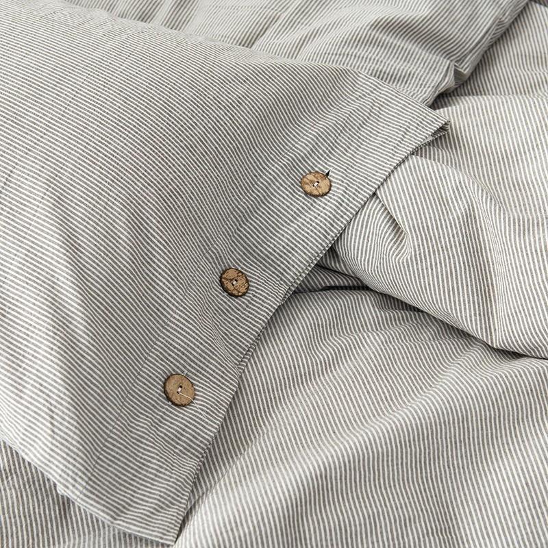 Olivia Stripe Ultra-Soft Duvet Cover Set 100% Washed Cotton