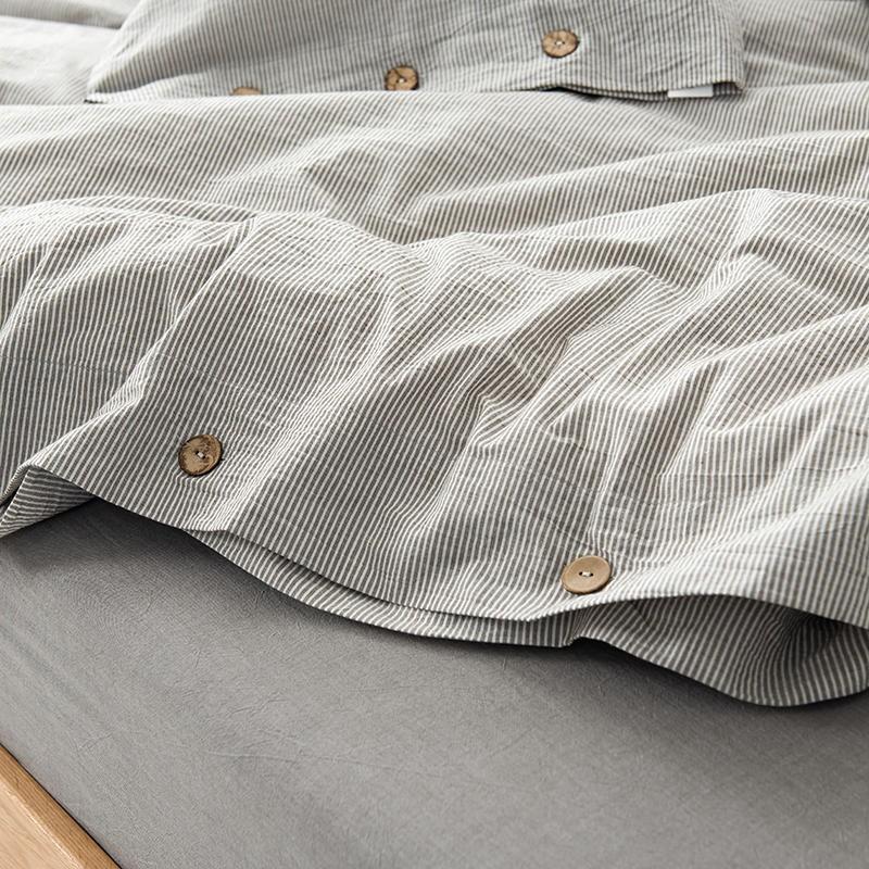 Olivia Stripe Ultra-Soft Duvet Cover Set 100% Washed Cotton
