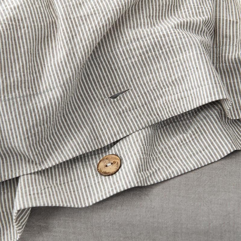 Olivia Stripe Ultra-Soft Duvet Cover Set 100% Washed Cotton