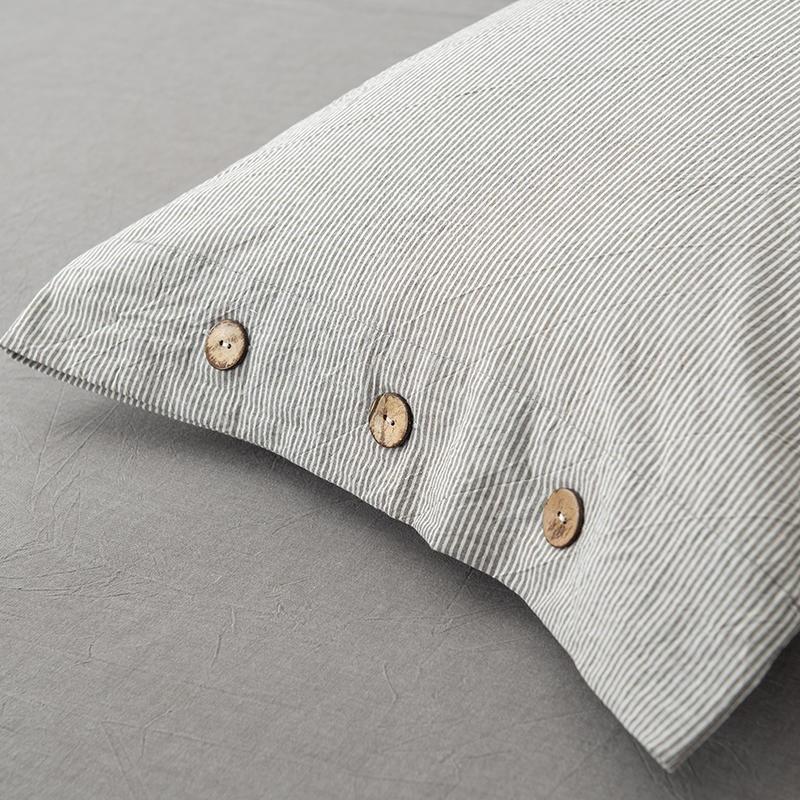 Olivia Stripe Ultra-Soft Duvet Cover Set 100% Washed Cotton