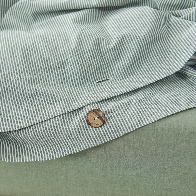Olivia Stripe Ultra-Soft Duvet Cover Set 100% Washed Cotton