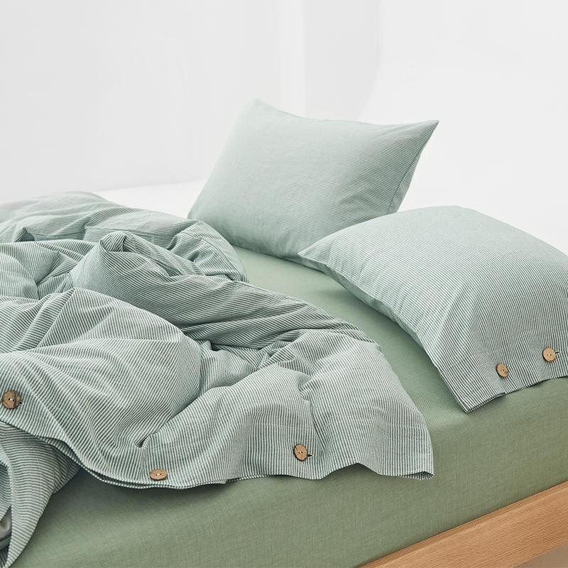 Olivia Stripe Ultra-Soft Duvet Cover Set 100% Washed Cotton