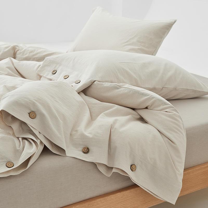 Olivia Stripe Ultra-Soft Duvet Cover Set 100% Washed Cotton