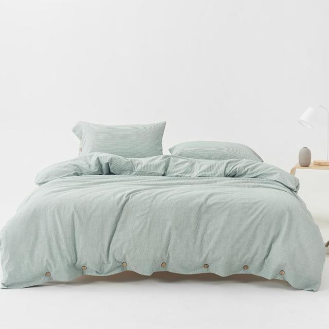 Olivia Stripe Ultra-Soft Duvet Cover Set 100% Washed Cotton