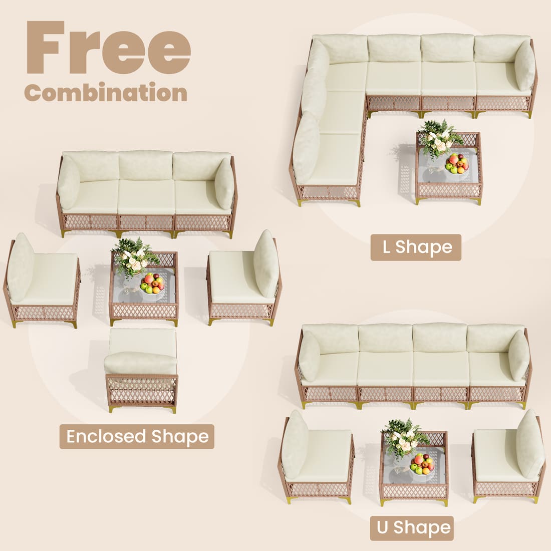 Axis Boho Outdoor Sectional Set