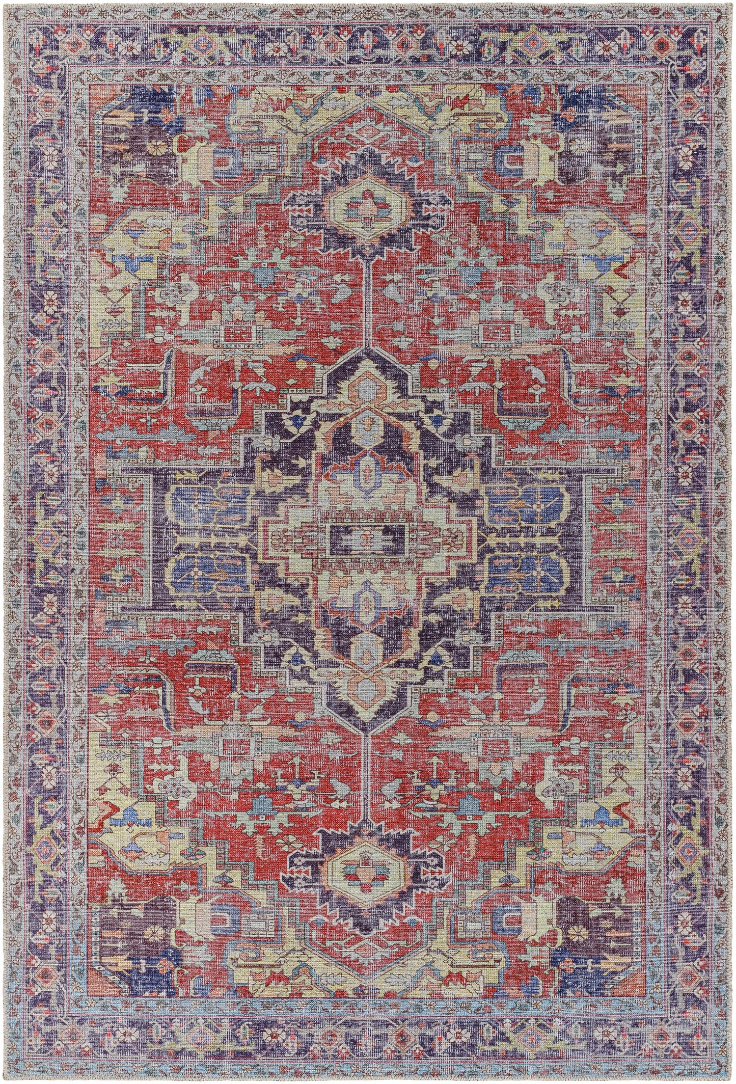 Reza Red Washable Rug