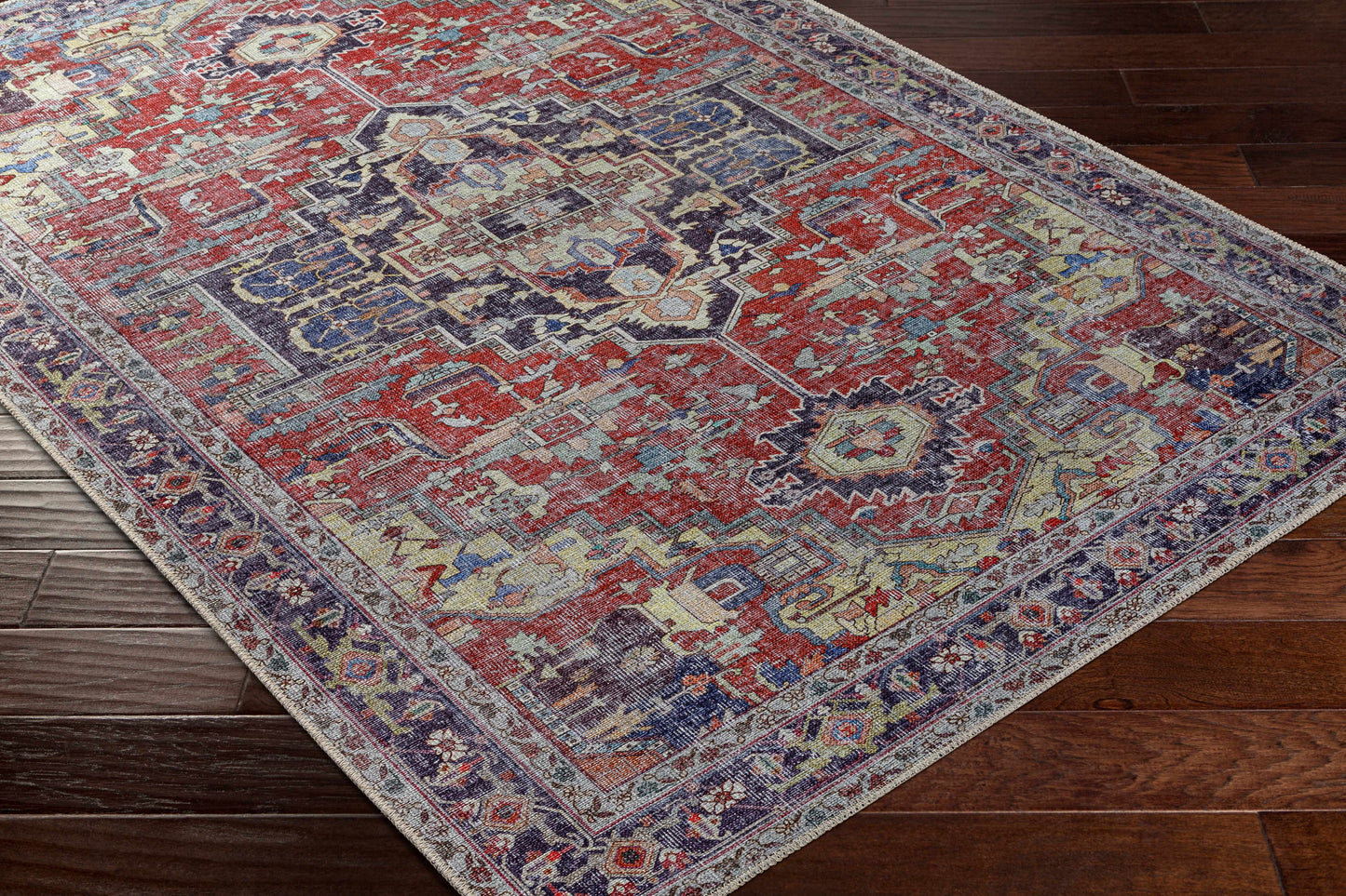 Reza Red Washable Rug