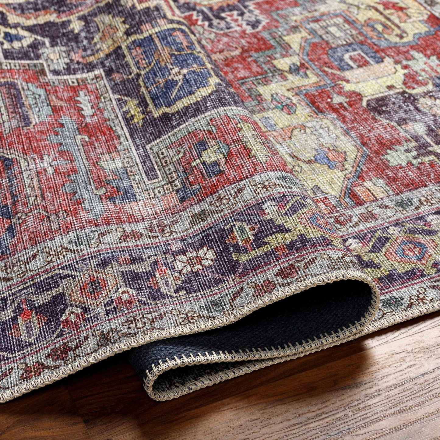 Reza Red Washable Rug