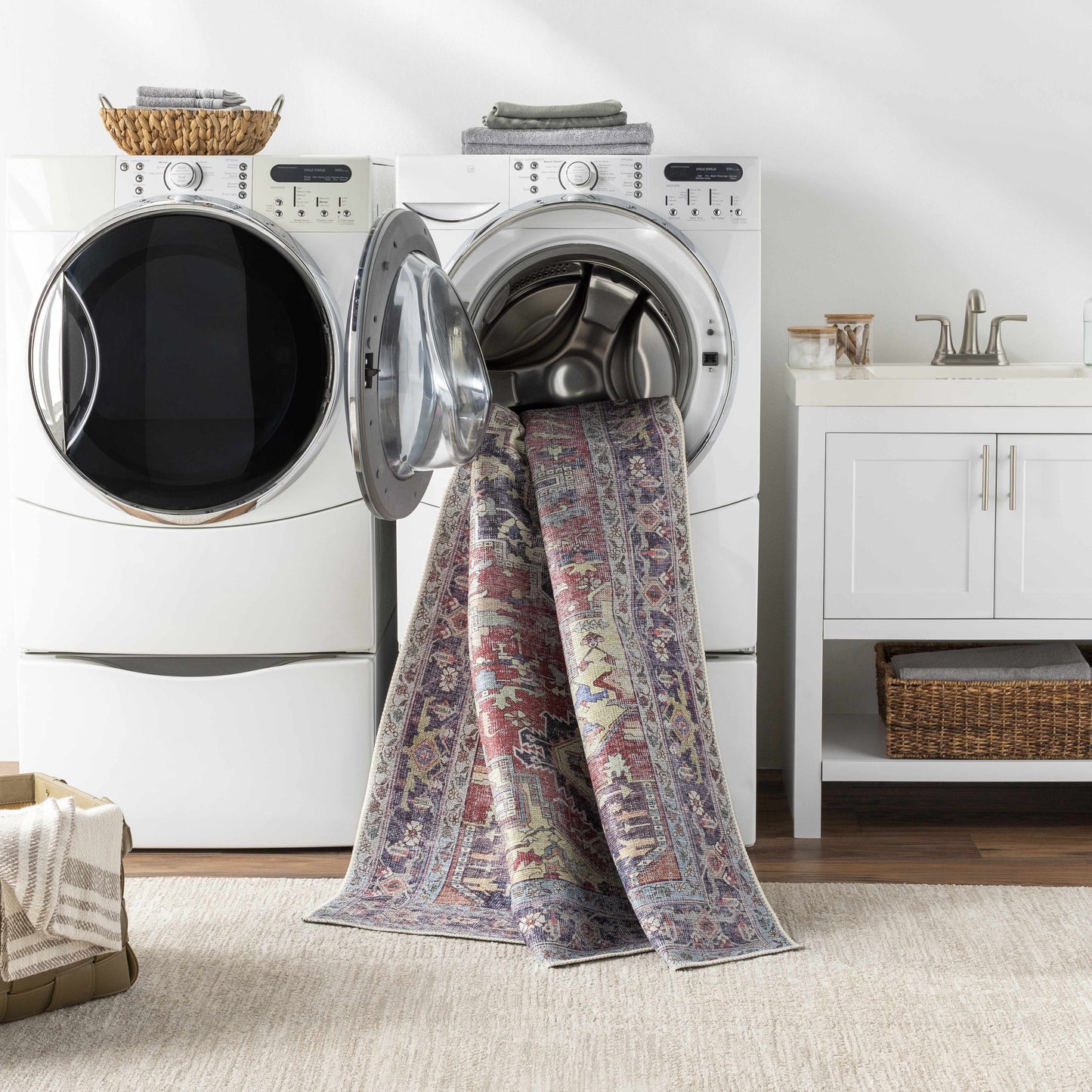 Reza Red Washable Rug