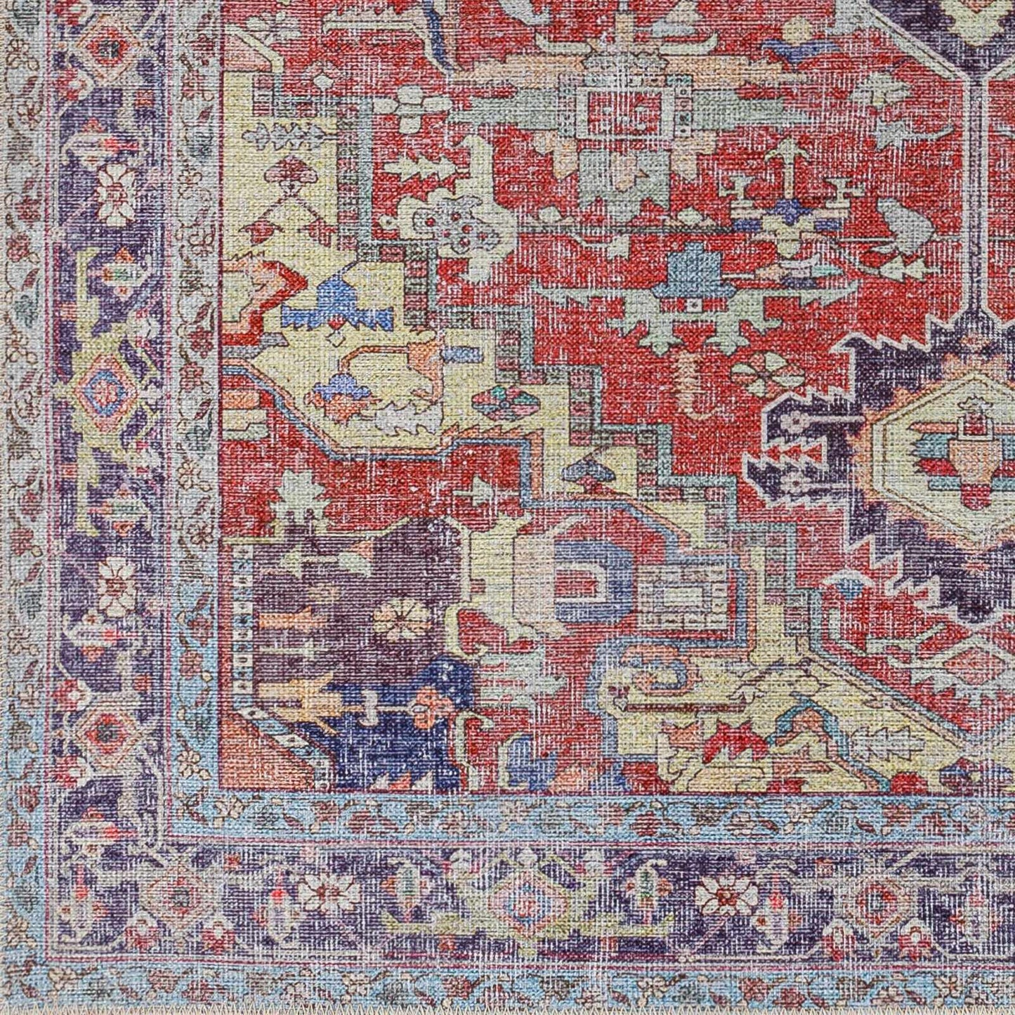 Reza Red Washable Rug
