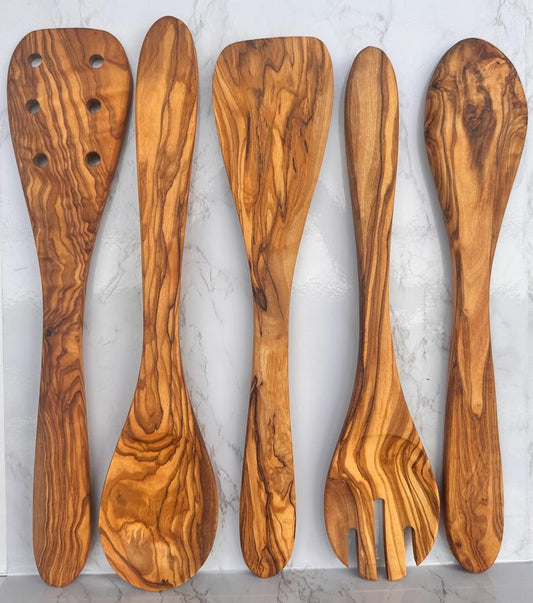 Olive Wood Kitchen Servers Set