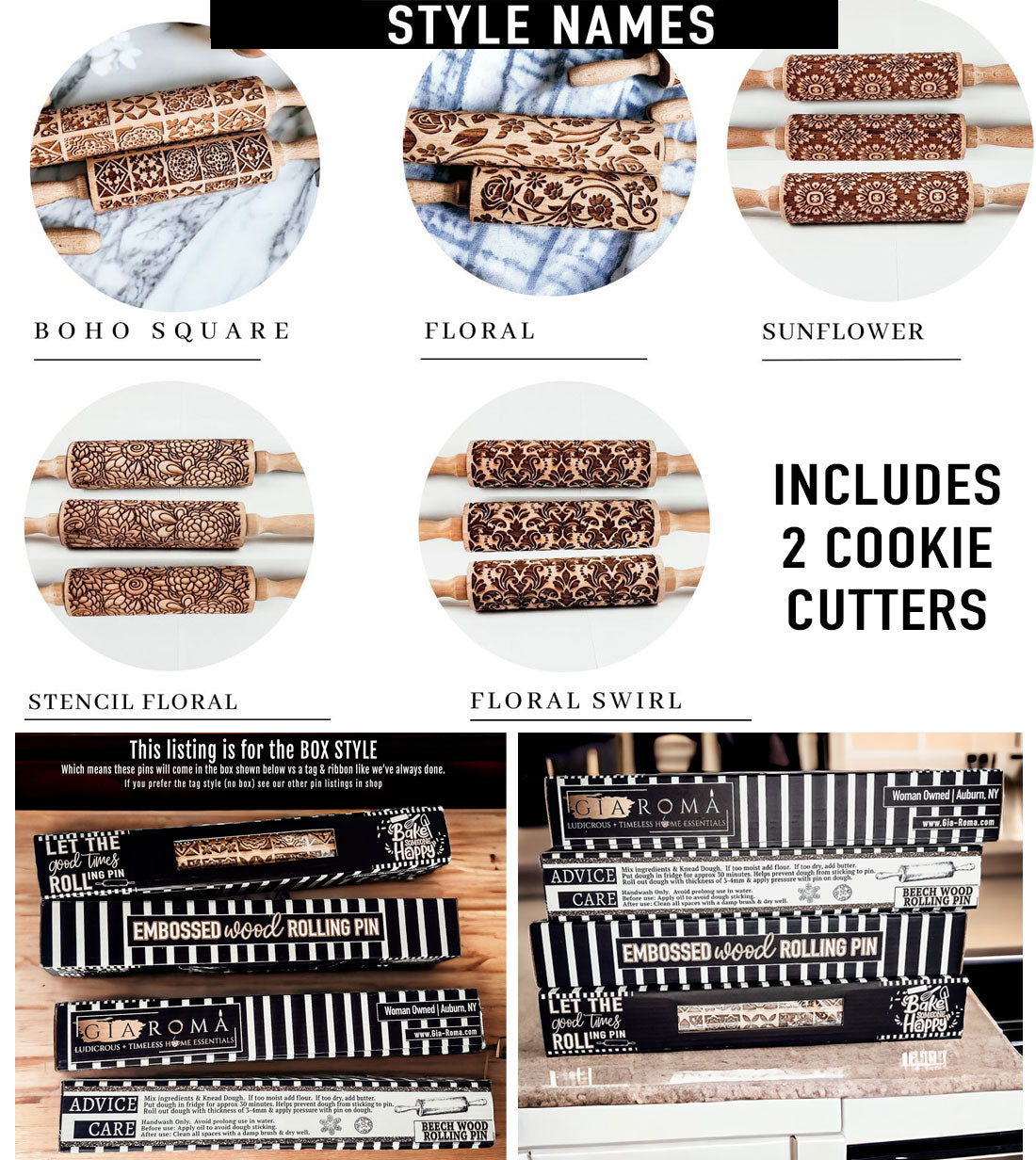 Elirr Rolling Pins - Box Style