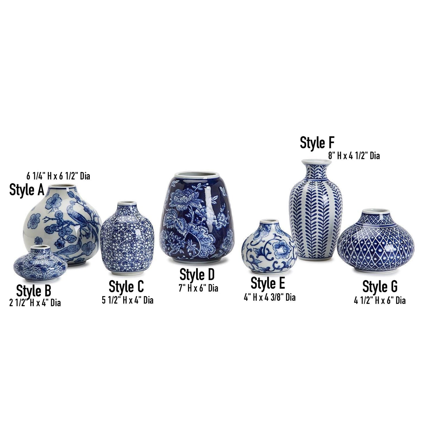 Samira Blue Hand-Painted Vases