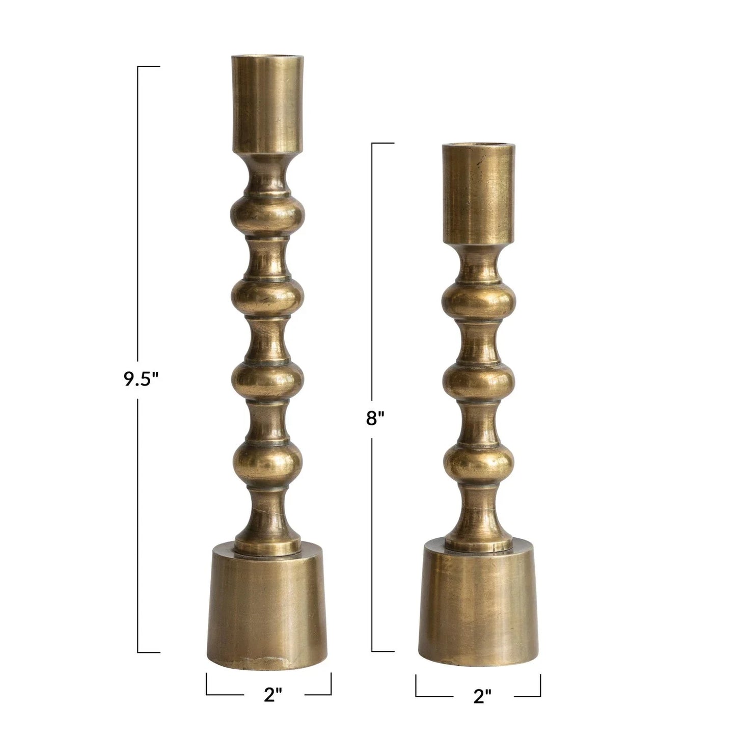 Antique Gold Finish Taper Candle Holders