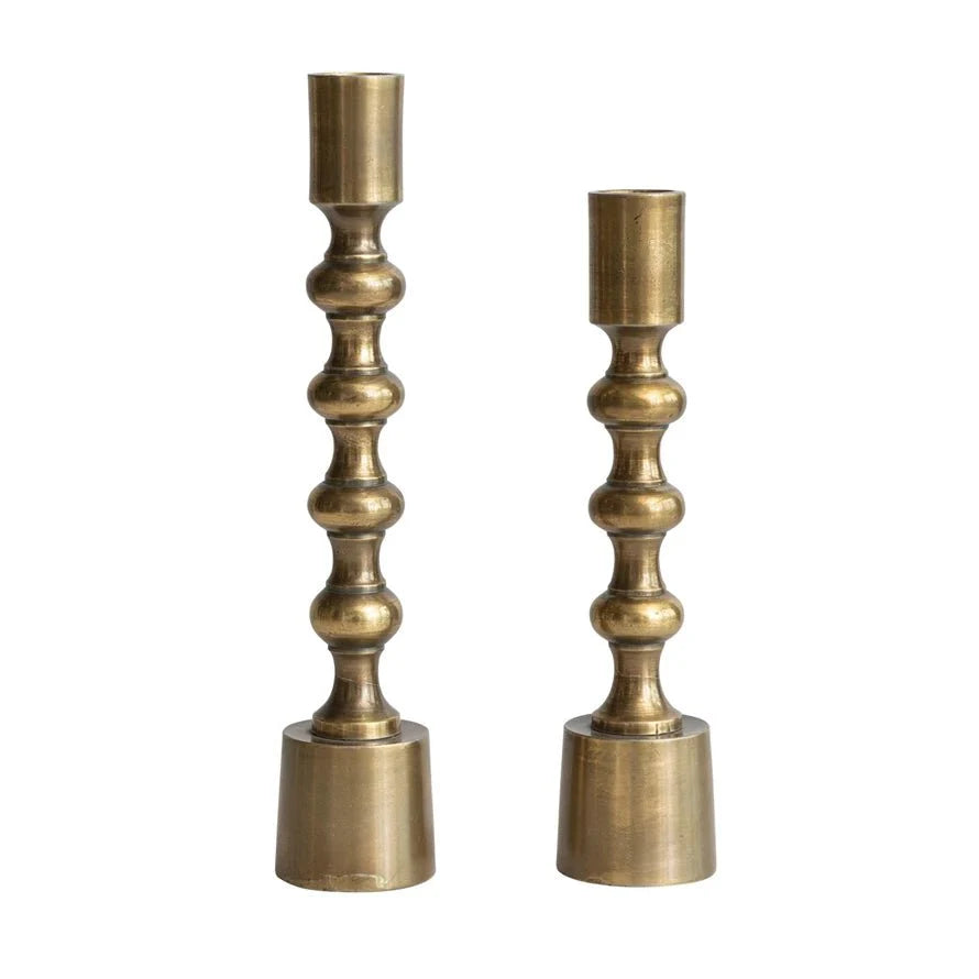Antique Gold Finish Taper Candle Holders