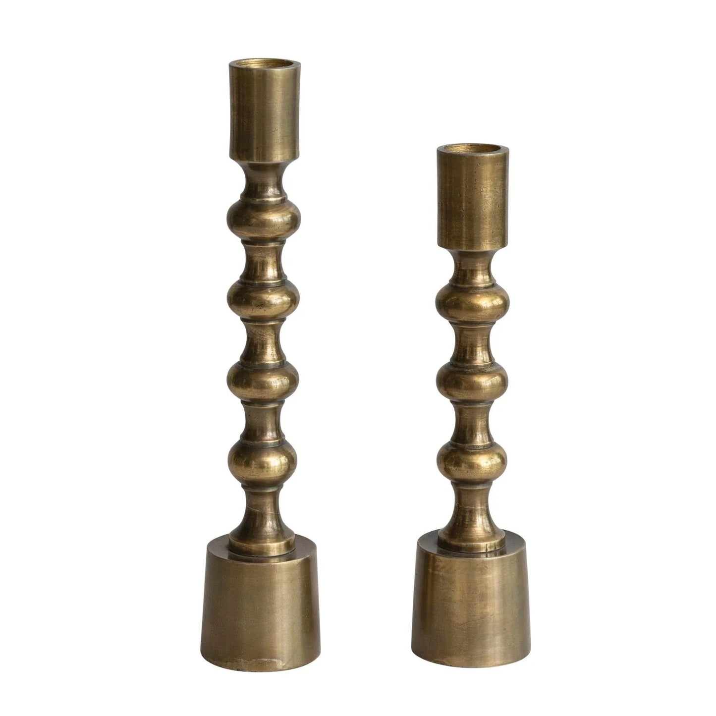 Antique Gold Finish Taper Candle Holders